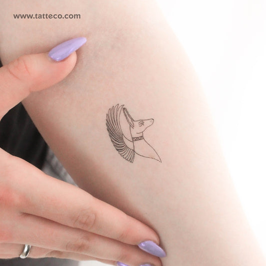 Tatuaje temporal de Anubis alado (juego de 3)