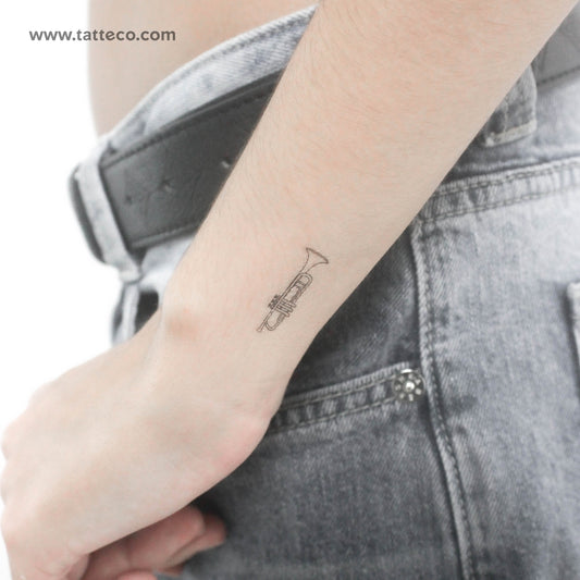 Tatuaje temporal de trompeta - Juego de 3