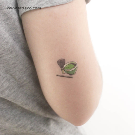 Tea Matcha Temporary Tattoo - Set of 3