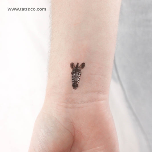 Tatuaje temporal de cabeza de cebra - Juego de 3