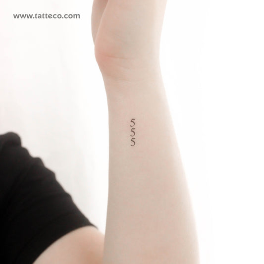 Tatuaje temporal vertical pequeño 555 - Juego de 3
