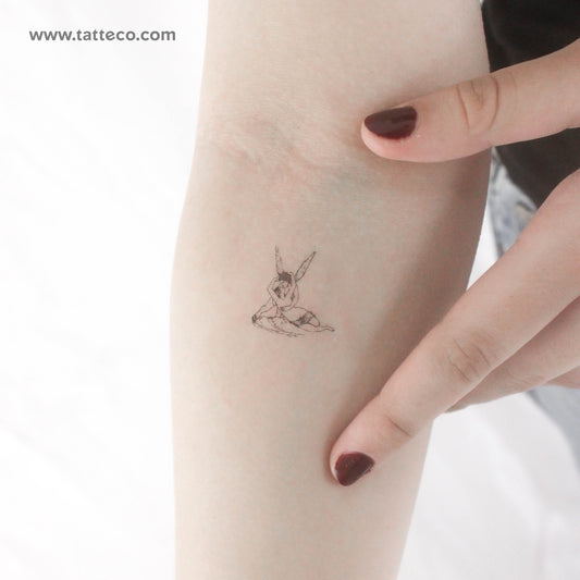 Tatuaje temporal "Pequeña Psique Revivida por el Beso de Cupido" (juego de 3)