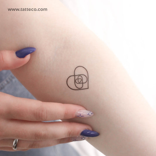 Tatuaje temporal de cuatro corazones en uno (juego de 3)