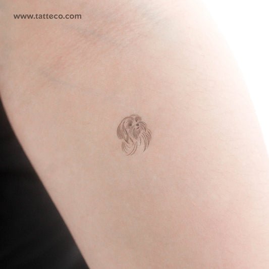 Tatuaje temporal de perro maltés - Juego de 3