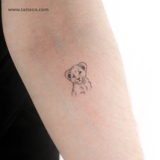 Lion Cub Temporary Tattoo - Set of 3