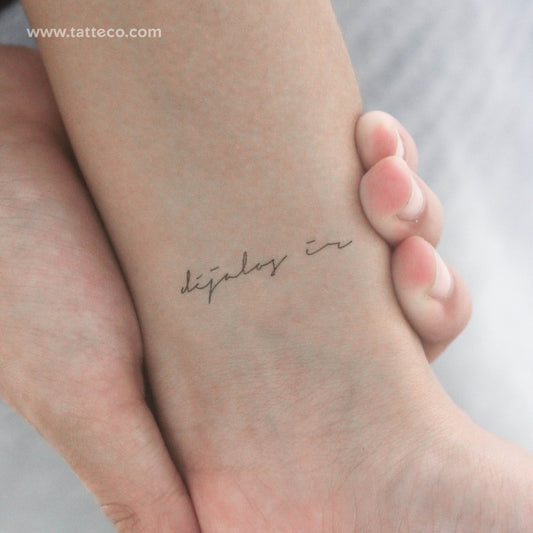 Tatuaje temporal "Déjalos Ir" con fuente manuscrita - Juego de 3