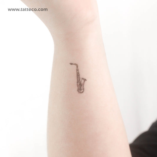 Tatuaje temporal de Saxofón - Juego de 3