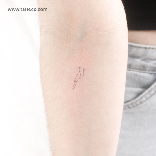Fine Line Blue Jay Temporary Tattoo - Set of 3
