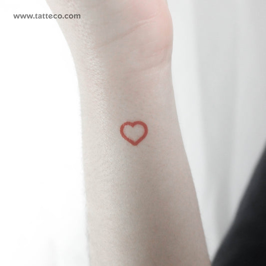 Tatuaje temporal de corazón rojo diminuto (juego de 3)