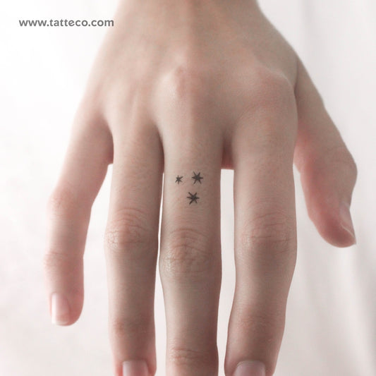 Tatuaje temporal de tres estrellas pequeñas (juego de 3)