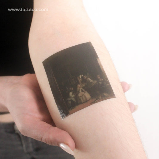 Tatuaje temporal de Las Meninas de Diego Velázquez - Juego de 3