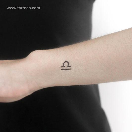 Tatuaje temporal del símbolo del zodiaco Libra - Juego de 3