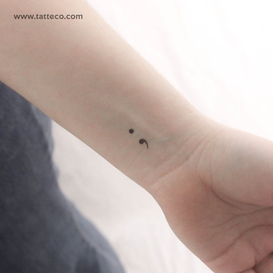 Small Semicolon Temporary Tattoo - Set of 3