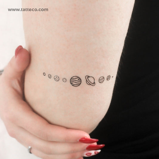 Tatuaje temporal del sistema solar - Juego de 3