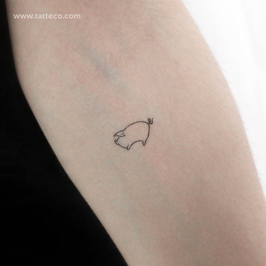 Minimalist Pig Temporary Tattoo - Set of 3