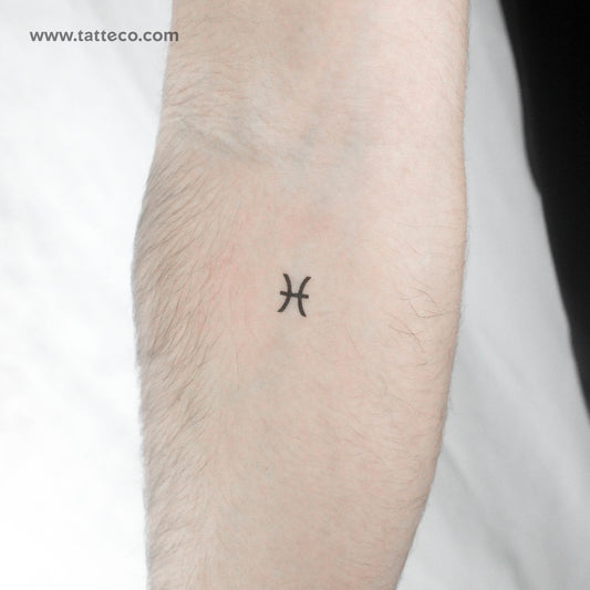 Tatuaje temporal del símbolo del zodiaco Piscis - Juego de 3