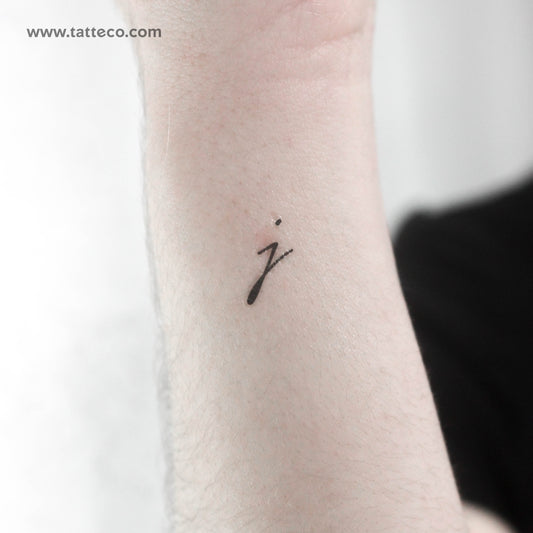 J Handwritten Letter Temporary Tattoo - Set of 3