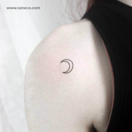 Tatuaje temporal de luna y puntos - Juego de 3