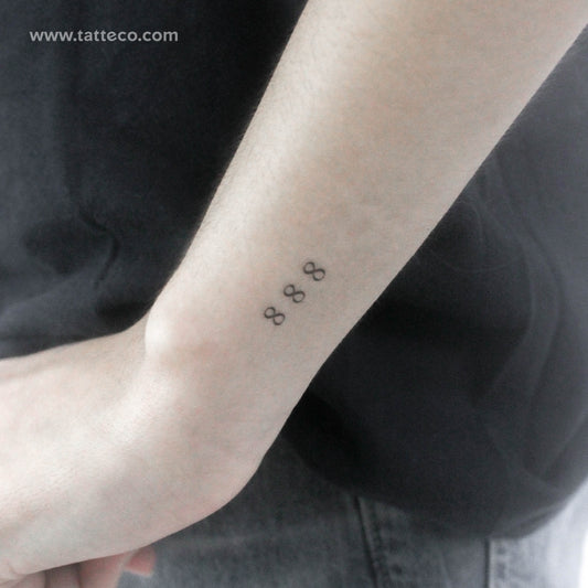 Small 888 Angel Number Temporary Tattoo - Set of 3