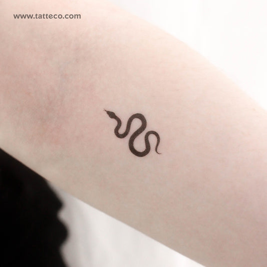 Small Black Snake Temporary Tattoo - Set of 3