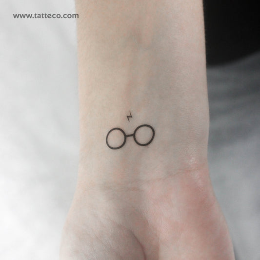 Glasses and Scar Temporary Tattoo - Set of 3