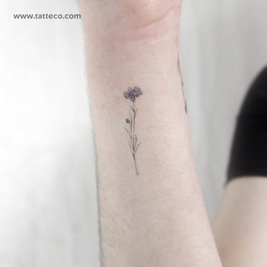 Small Cornflower By Ann Lilya Temporary Tattoo - Set of 3