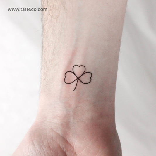 Tatuaje temporal minimalista de trébol de tres hojas (juego de 3)