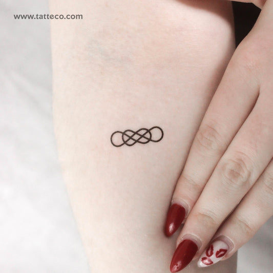 Tatuaje temporal de doble infinito entrelazado (juego de 3)