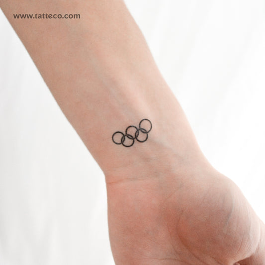 Black Olympic Rings Temporary Tattoo - Set of 3