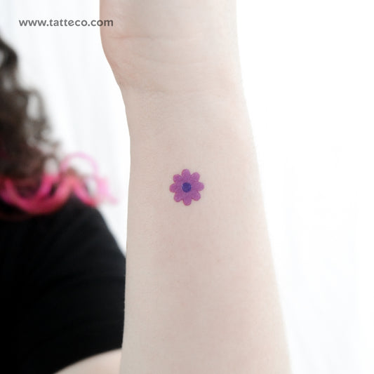 Purple Flower Temporary Tattoo - Set of 3