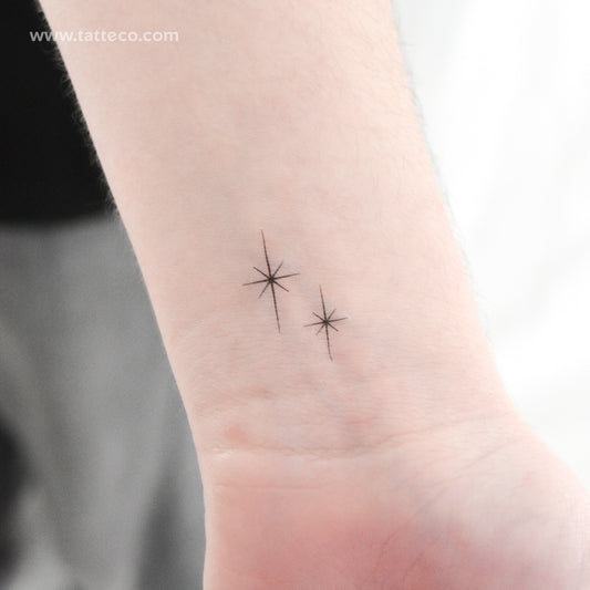 Shining Star Couple Temporary Tattoo - Set of 3