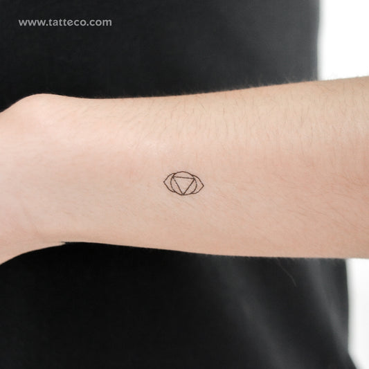 Small Ajna Chakra Temporary Tattoo - Set of 3