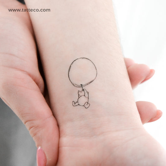 Classic Winnie-the-Pooh And Balloon Temporary Tattoo - Set of 3