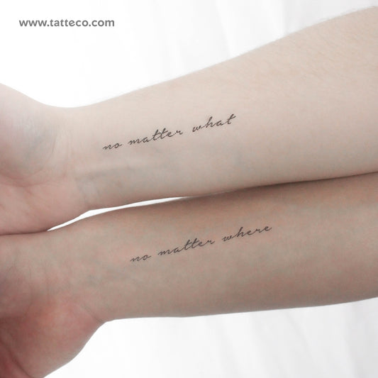 Tatuajes temporales a juego "No Matter What + No Matter Where" - Set de 3+3