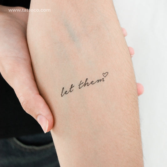 Let Them & Heart Temporary Tattoo - Set of 3