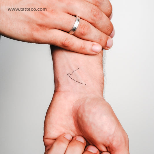 One Line Hummingbird Temporary Tattoo - Set of 3