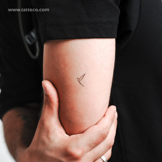 Tiny Single Line Bird Temporary Tattoo - Set of 3