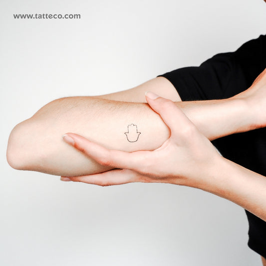 Tatuaje temporal de Hamsa de línea fina - Juego de 3