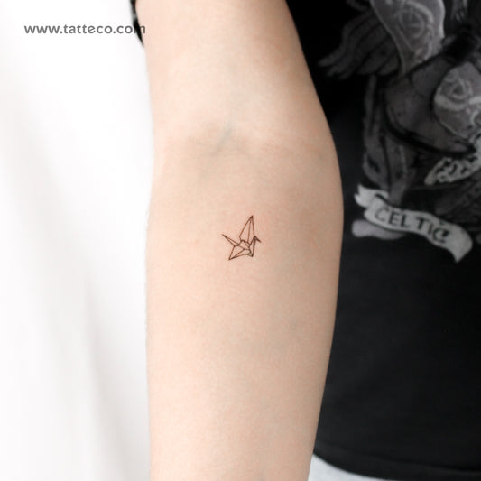 Tatuaje temporal de grulla de origami Orizuru (juego de 3)