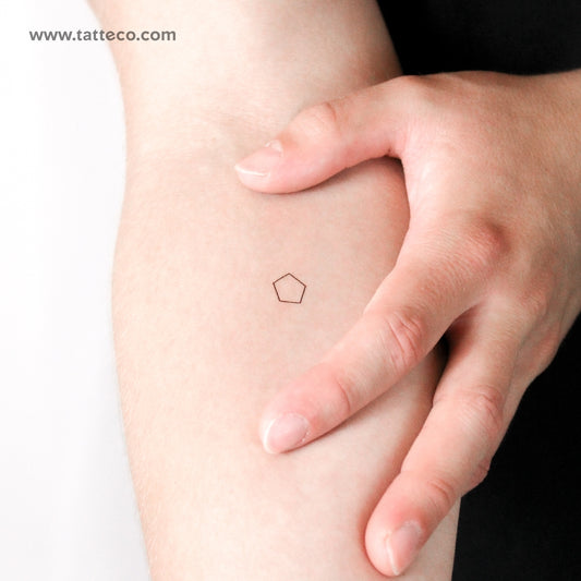 Tiny Pentagon Temporary Tattoo - Set of 3