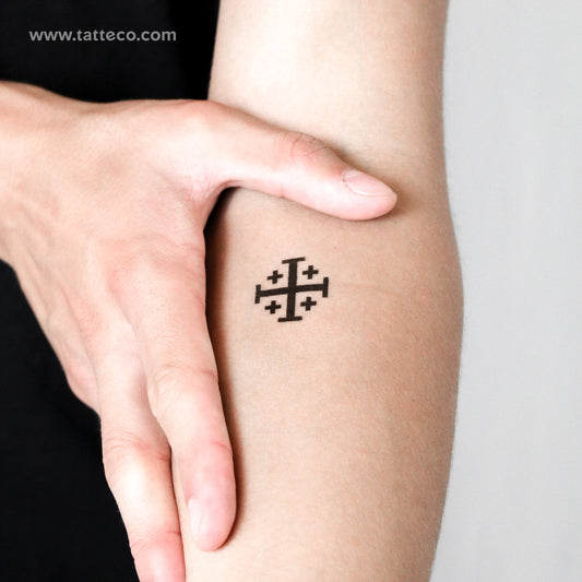 Jerusalem Cross Temporary Tattoo - Set of 3