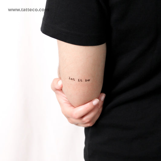 Typewriter Let It Be Temporary Tattoo - Set of 3