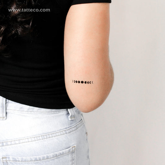 Tatuaje temporal de fases lunares pequeñas (juego de 3)