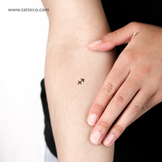 Tatuaje temporal del símbolo del zodiaco Sagitario - Juego de 3