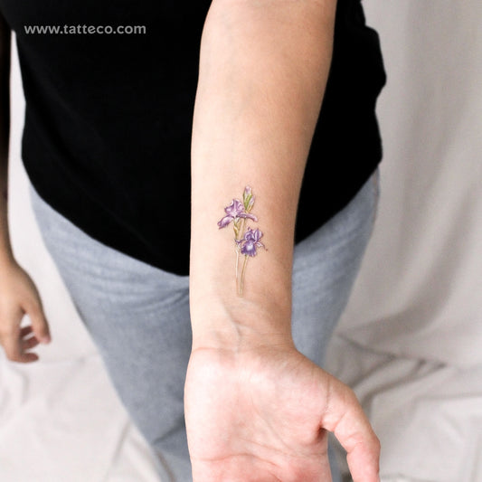 Illustrative Iris (Flood White) Temporary Tattoo - Set of 3