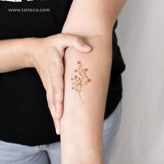 Tatuaje temporal ilustrativo de Gypsophila - Juego de 3
