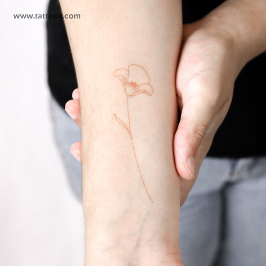 Tatuaje temporal "Amapola roja" de Jakenowicz - Juego de 3