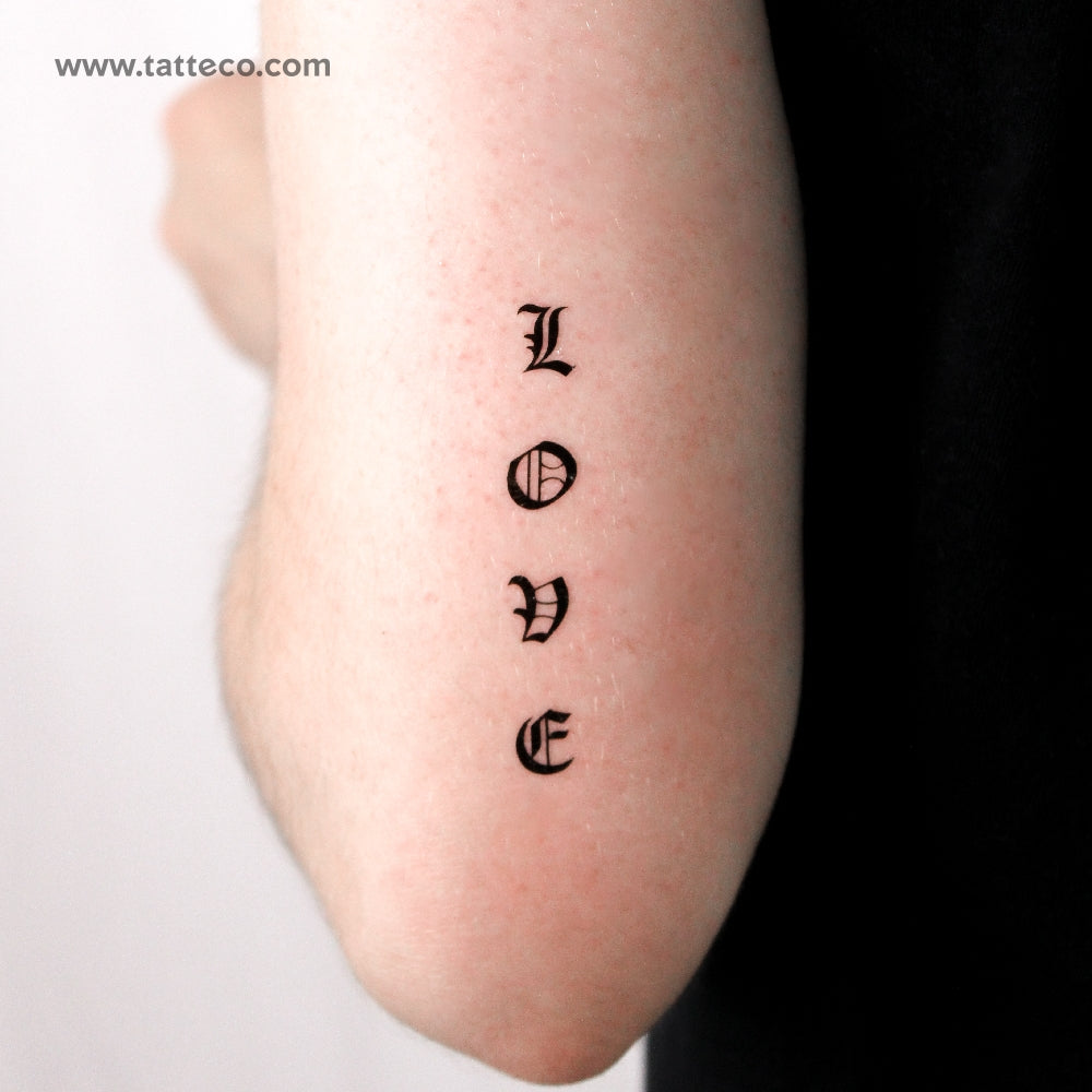 Gothic Love Temporary Tattoo - Set of 3 – Tatteco