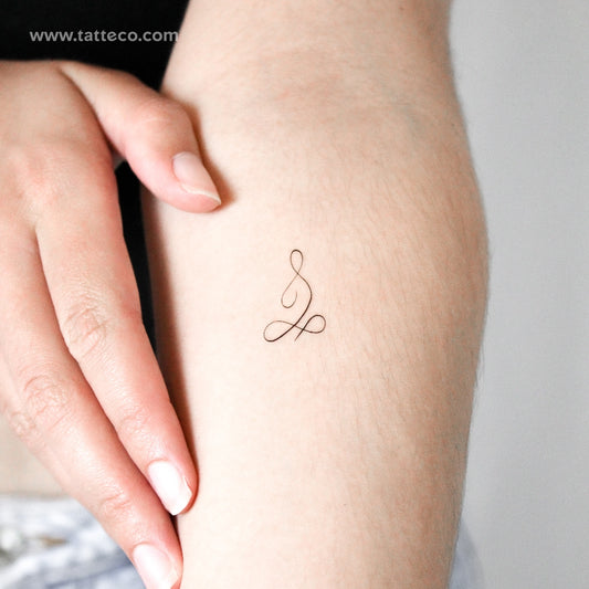Meditation Unalome Temporary Tattoo - Set of 3