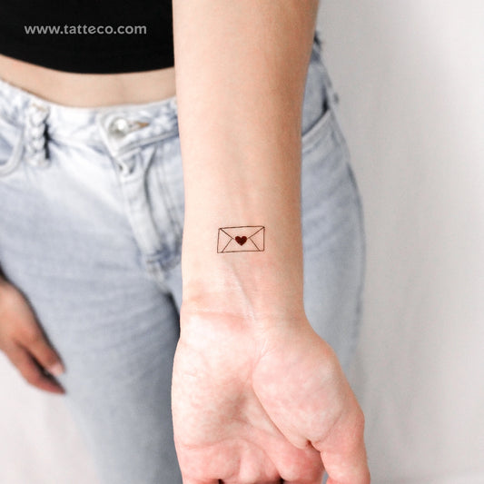 Tatuaje temporal de carta de amor - Juego de 3